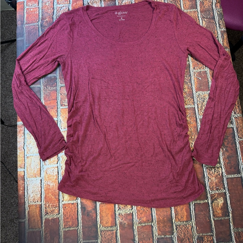 a:glow Women's Burgundy Long Sleeve Tee